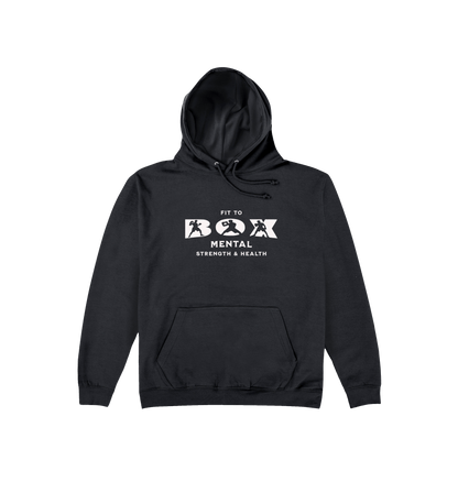 Deep Black Printed Hoody Front