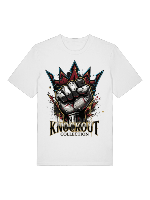 T-Shirt Classic Boxen Knockout Fist White Herren Vorderansicht Knockout Collection