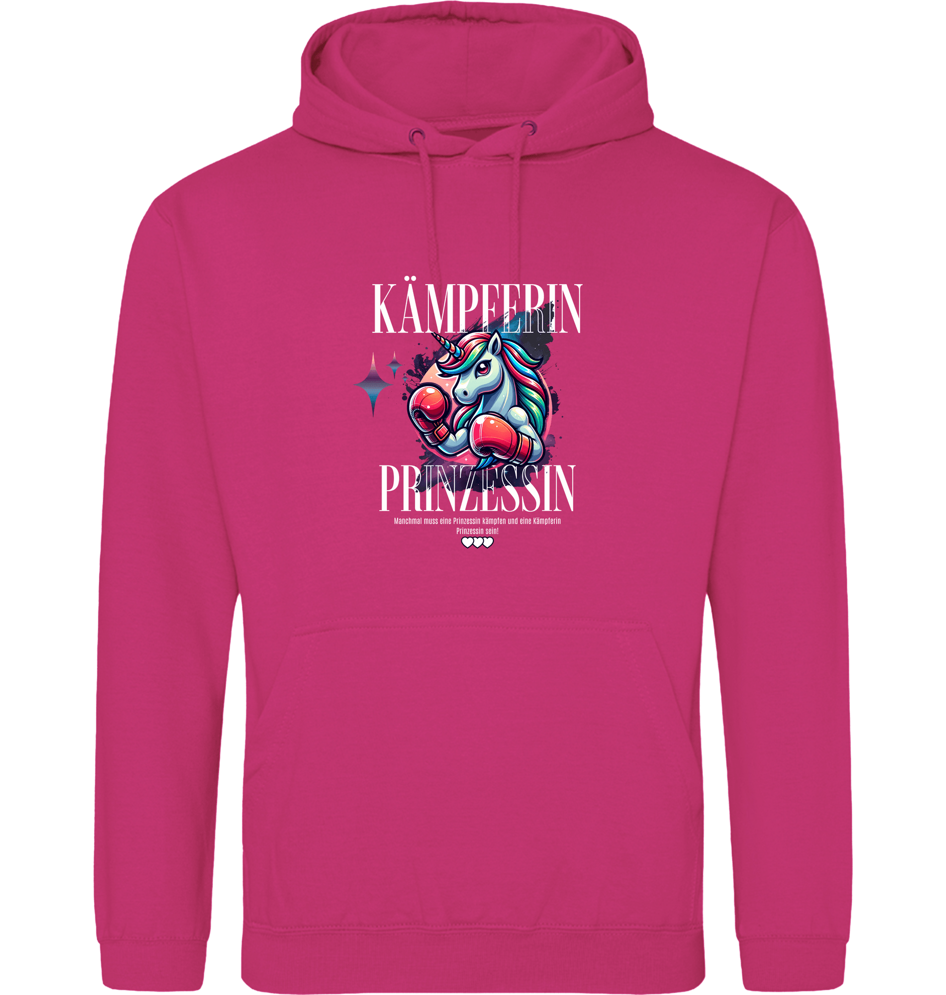 Hot Pink Printed Hoody Front