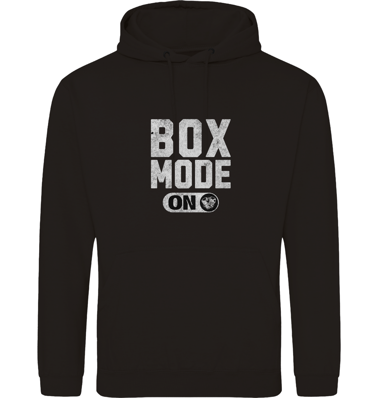 Deep Black Printed Hoody Front