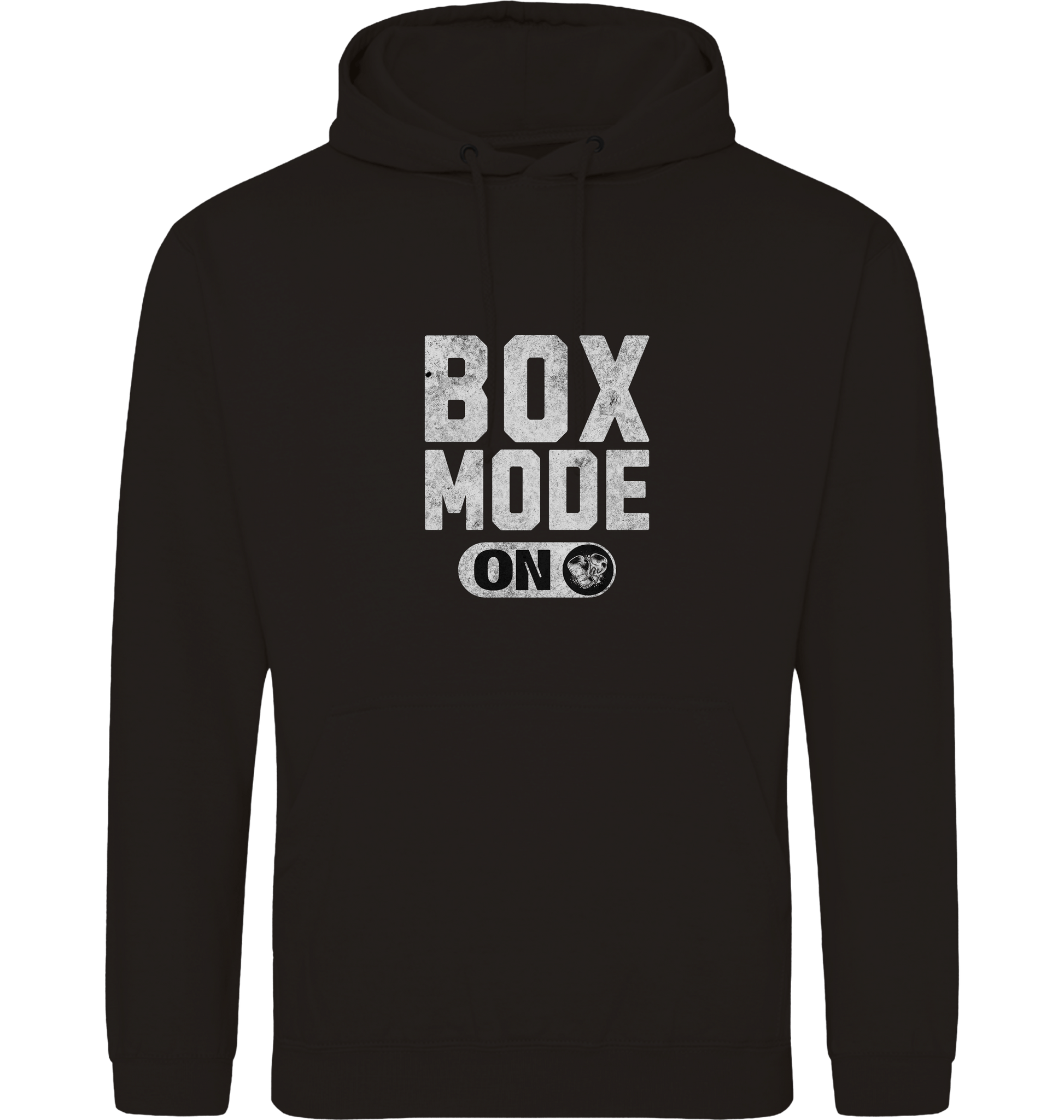 Deep Black Printed Hoody Front