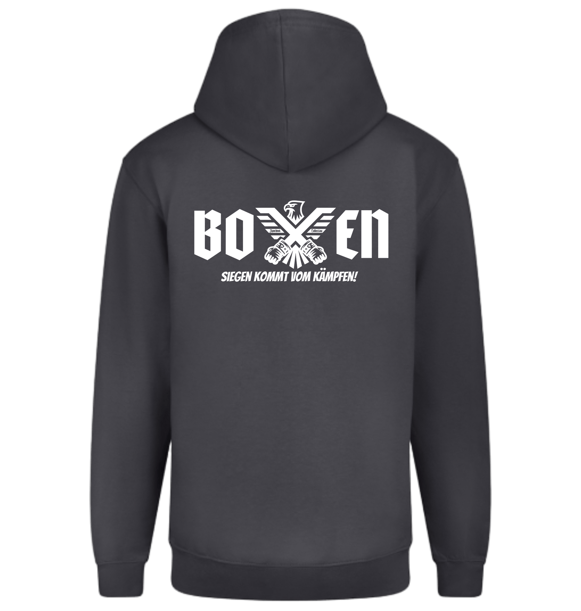 Solid Charcoal Zip hoody Back