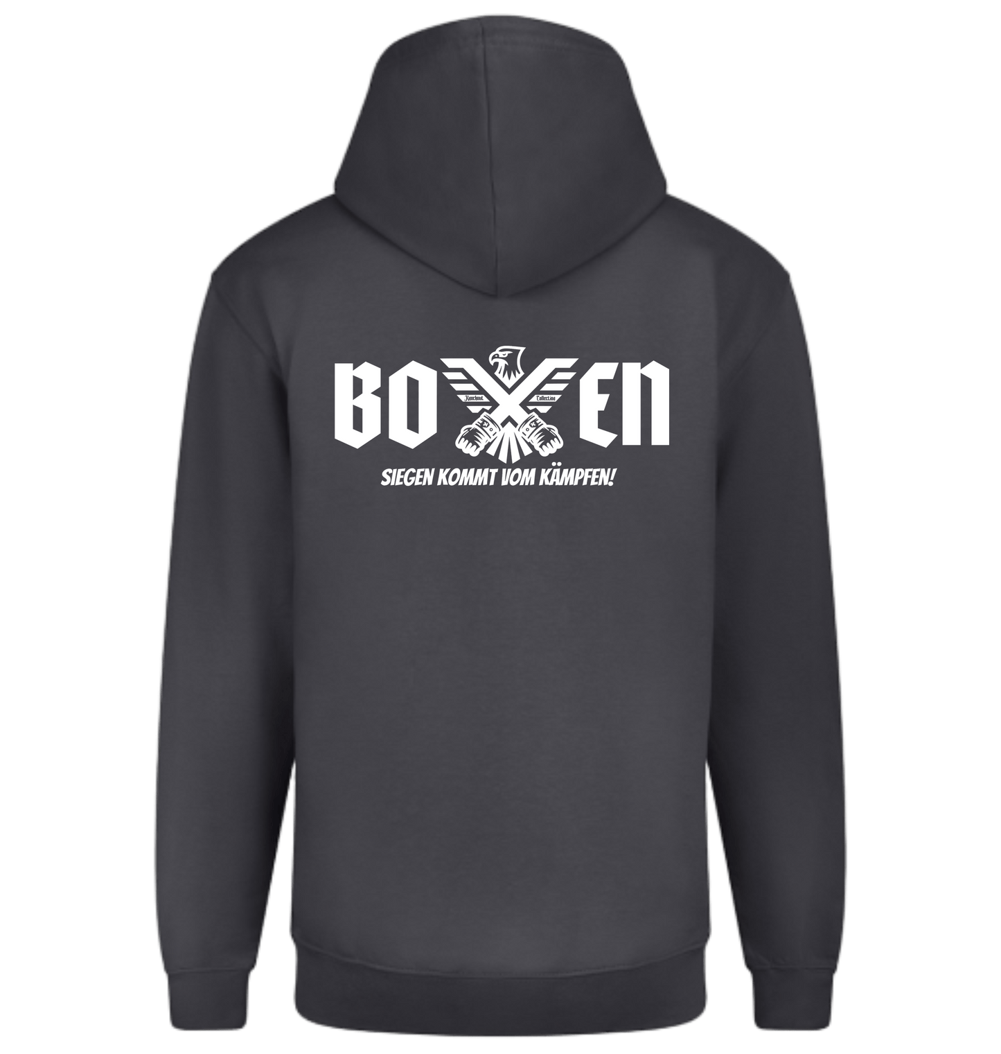 Solid Charcoal Zip hoody Back