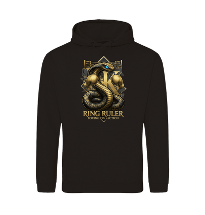 Deep Black Printed Hoody Front