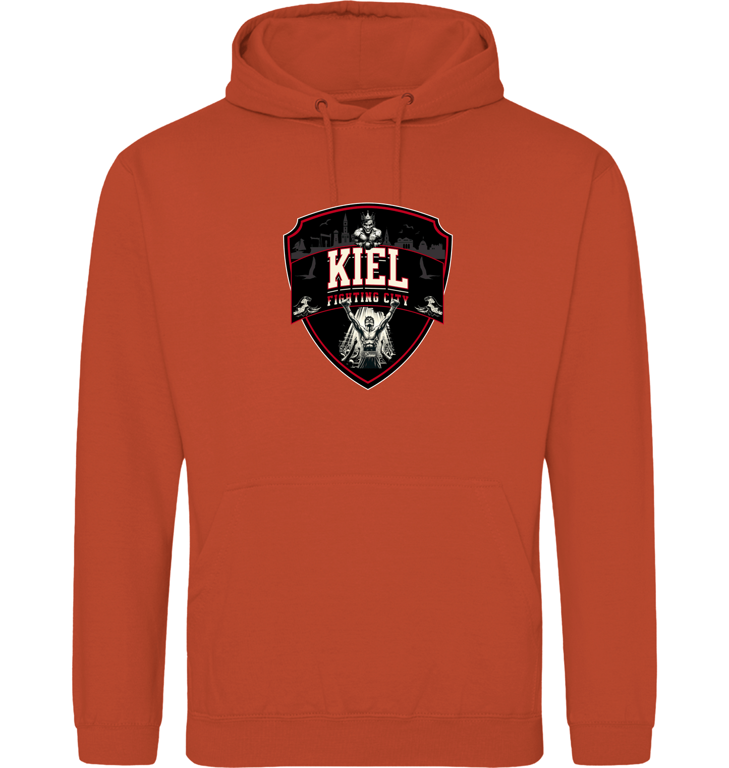 Burnt Orange Printed Hoody Front