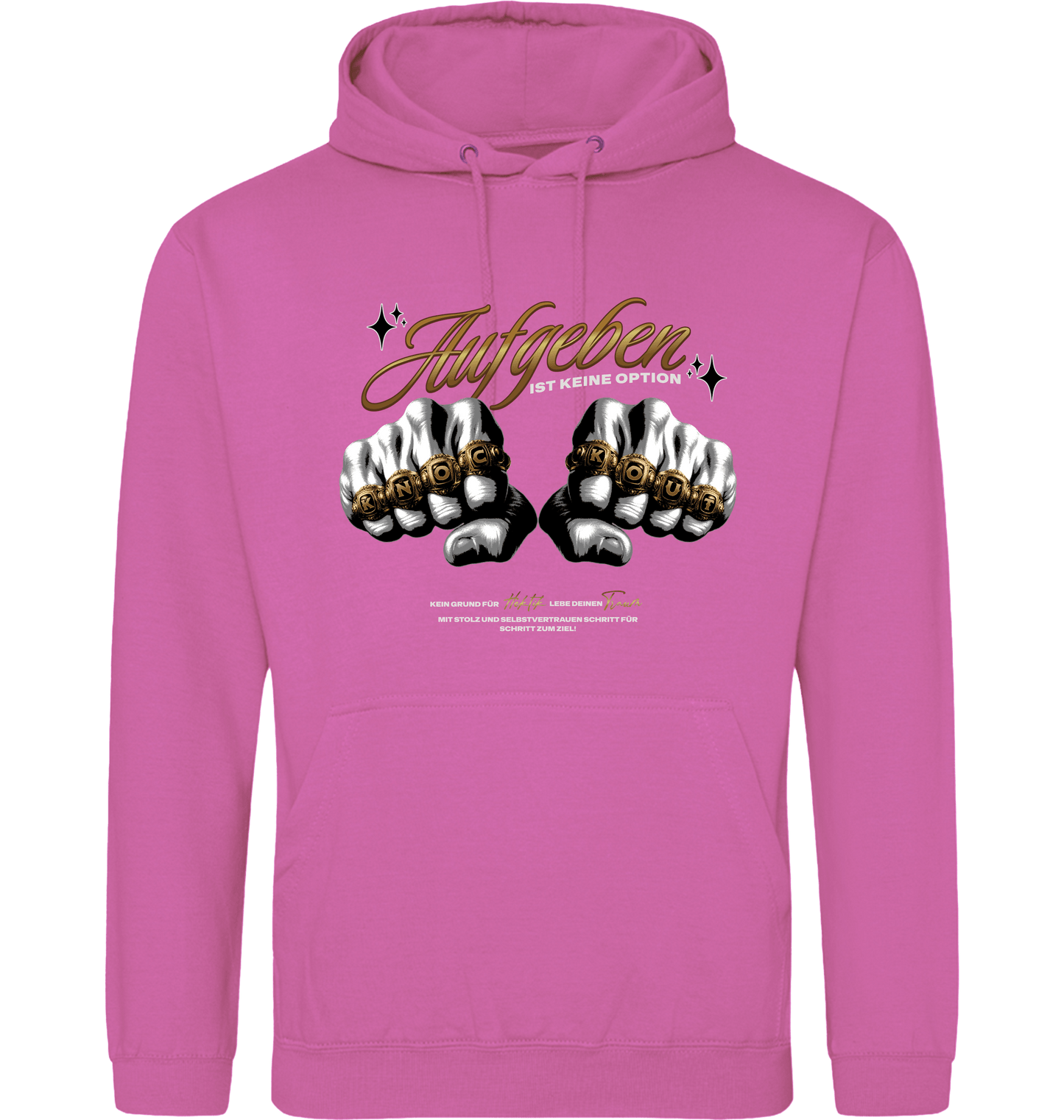 Candyfloss Pink Printed Hoody Front