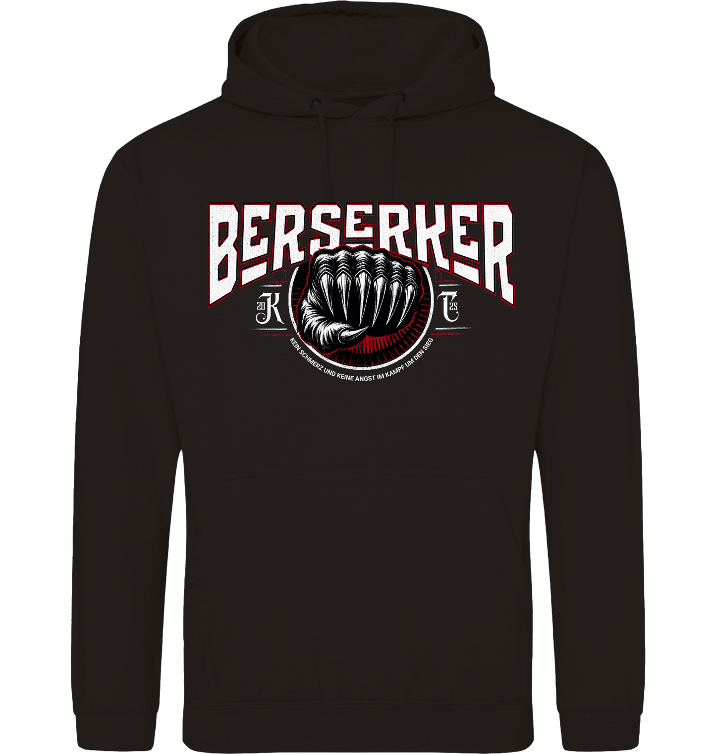 Deep Black Printed Hoody Front