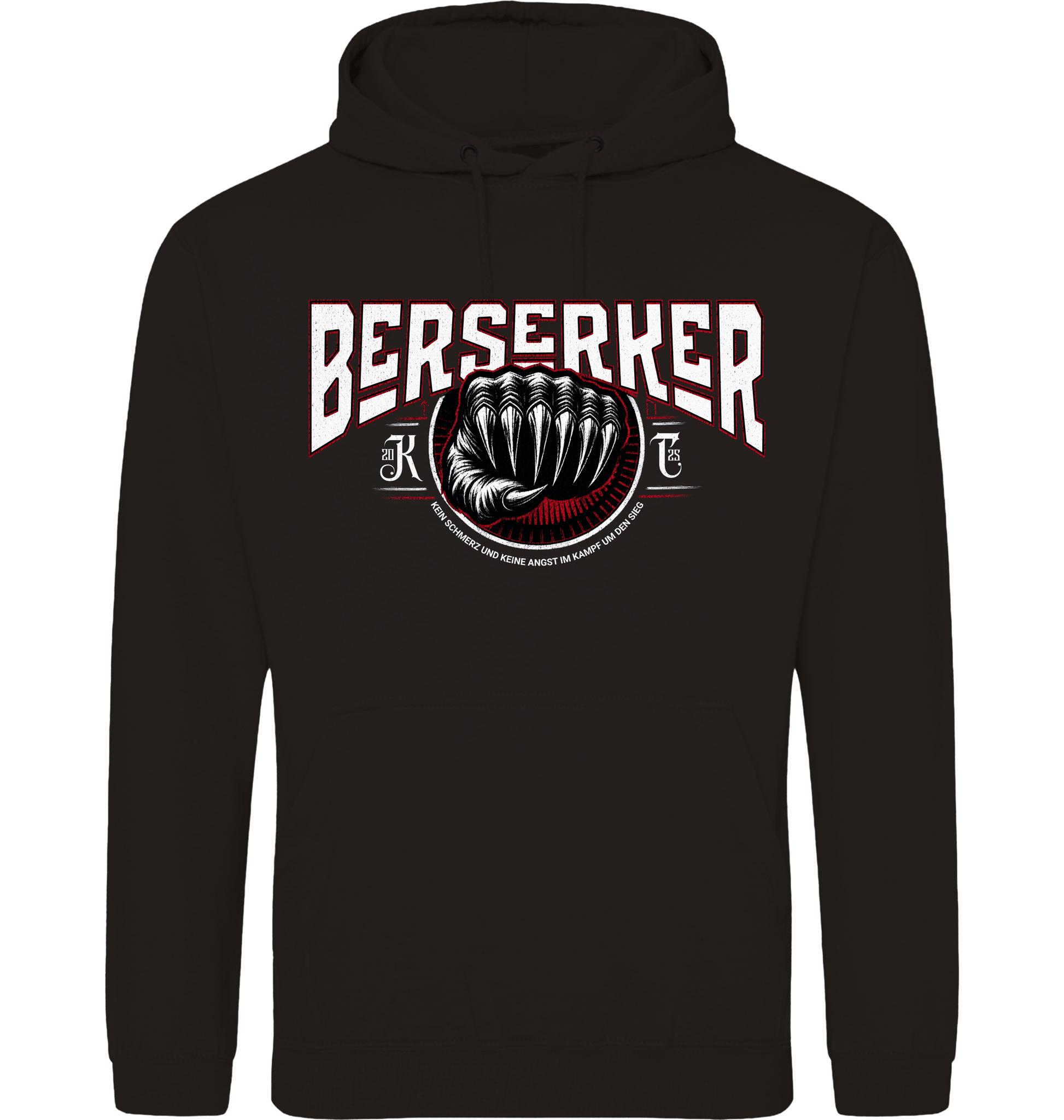 Deep Black Printed Hoody Front