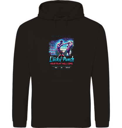 Deep Black Printed Hoody Front