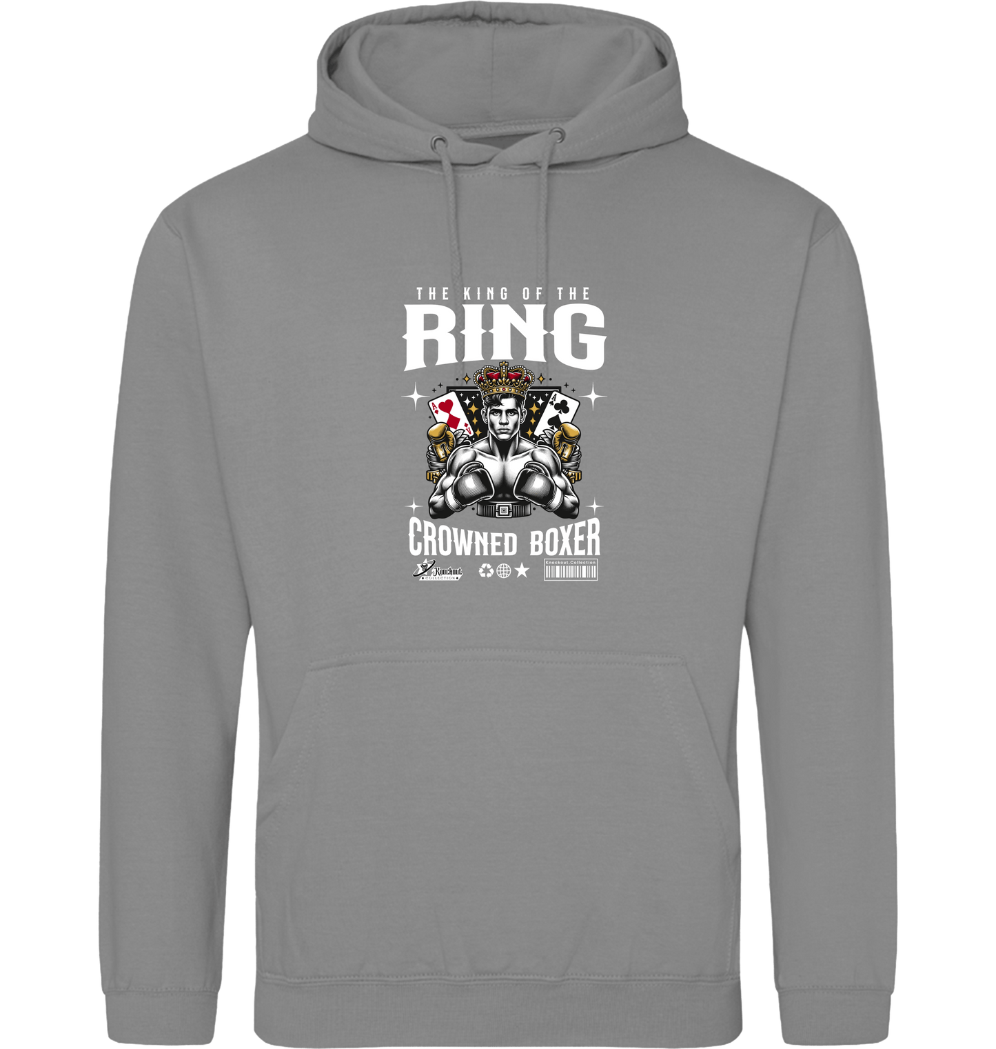 Platinum Grey Printed Hoody Front