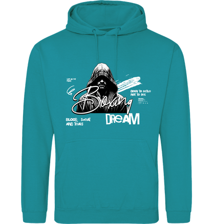 Lagoon Blue Printed Hoody Front