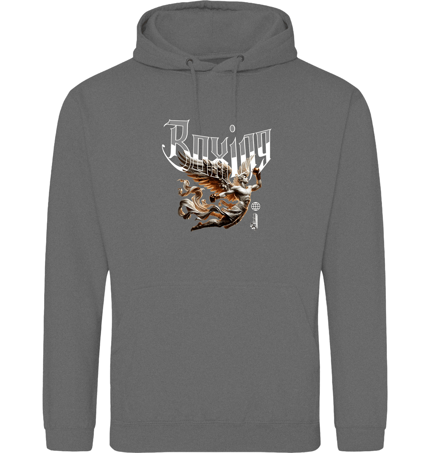 Graphite Heather Printed Hoody Front