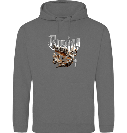 Graphite Heather Printed Hoody Front