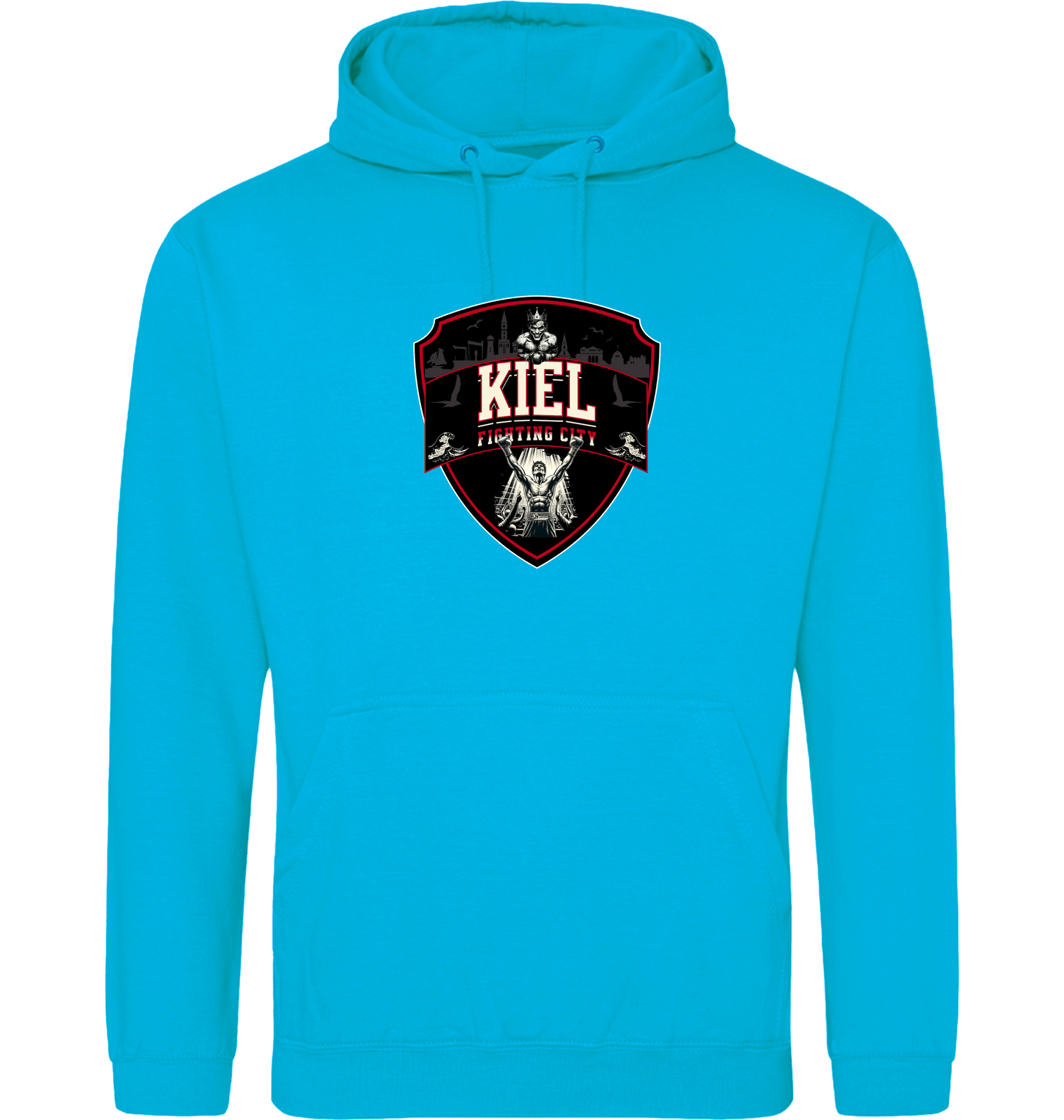 Hawaiian Blue Printed Hoody Front