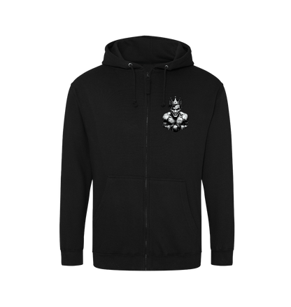 Deep Black Zip hoody Front