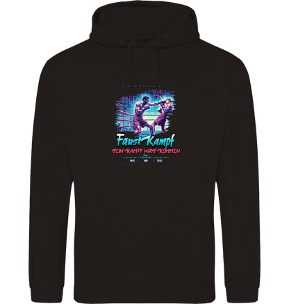 Deep Black Printed Hoody Front