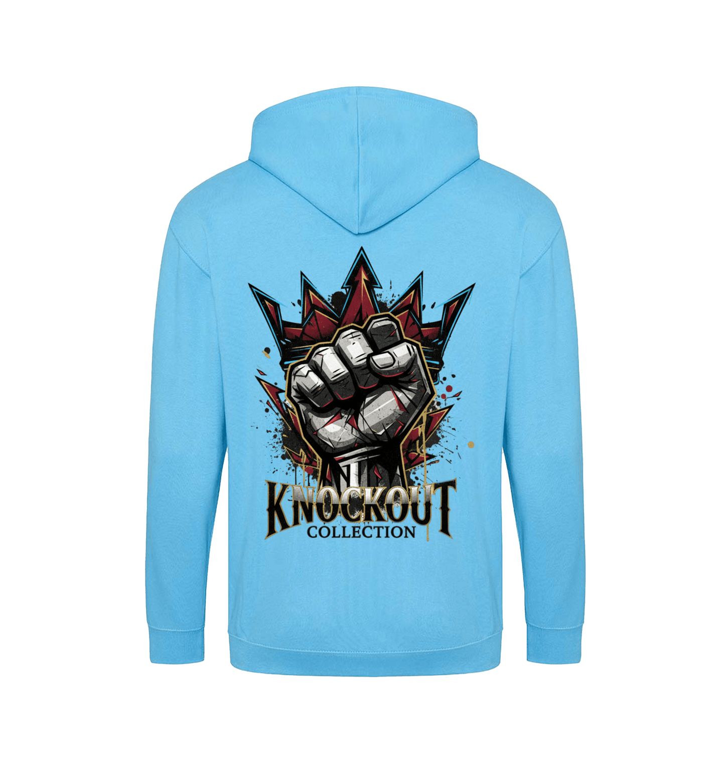 Hawaiian Blue Zip hoody Back