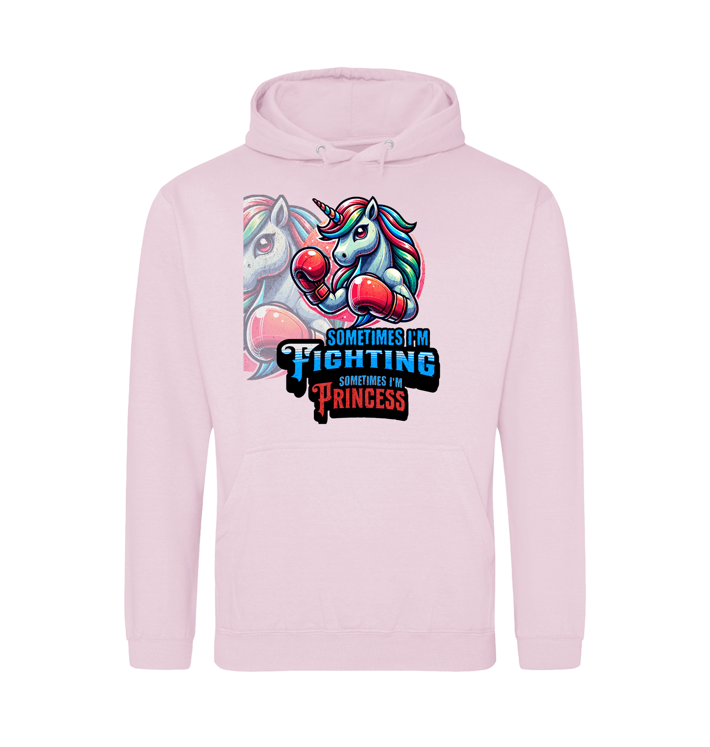 Baby Pink Printed Hoody Front