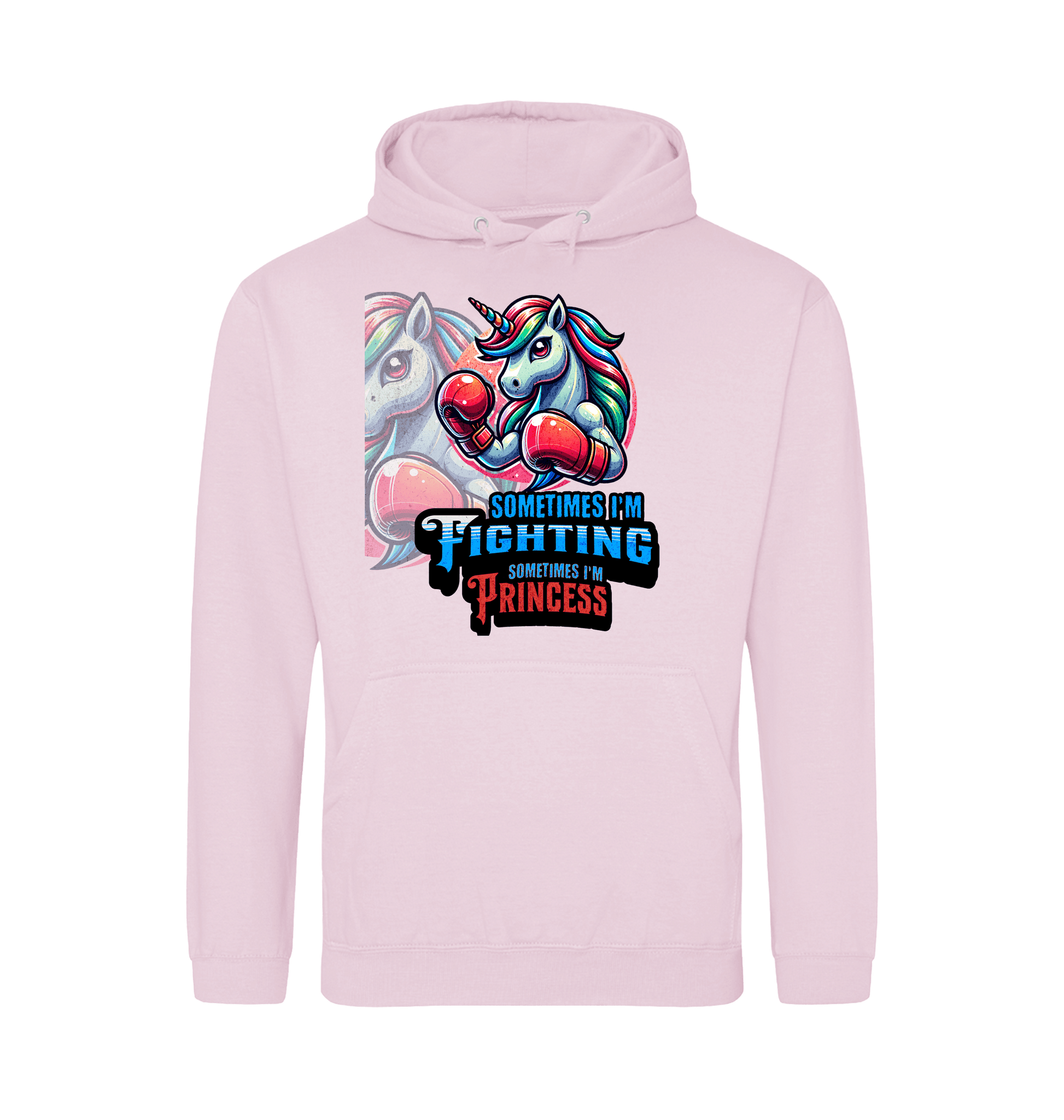 Baby Pink Printed Hoody Front