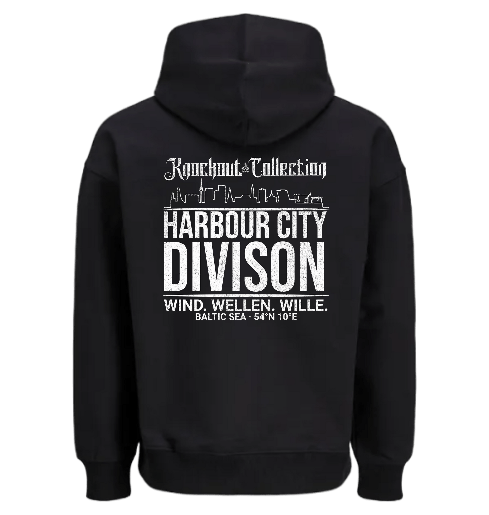 Black Printed Hoody Back