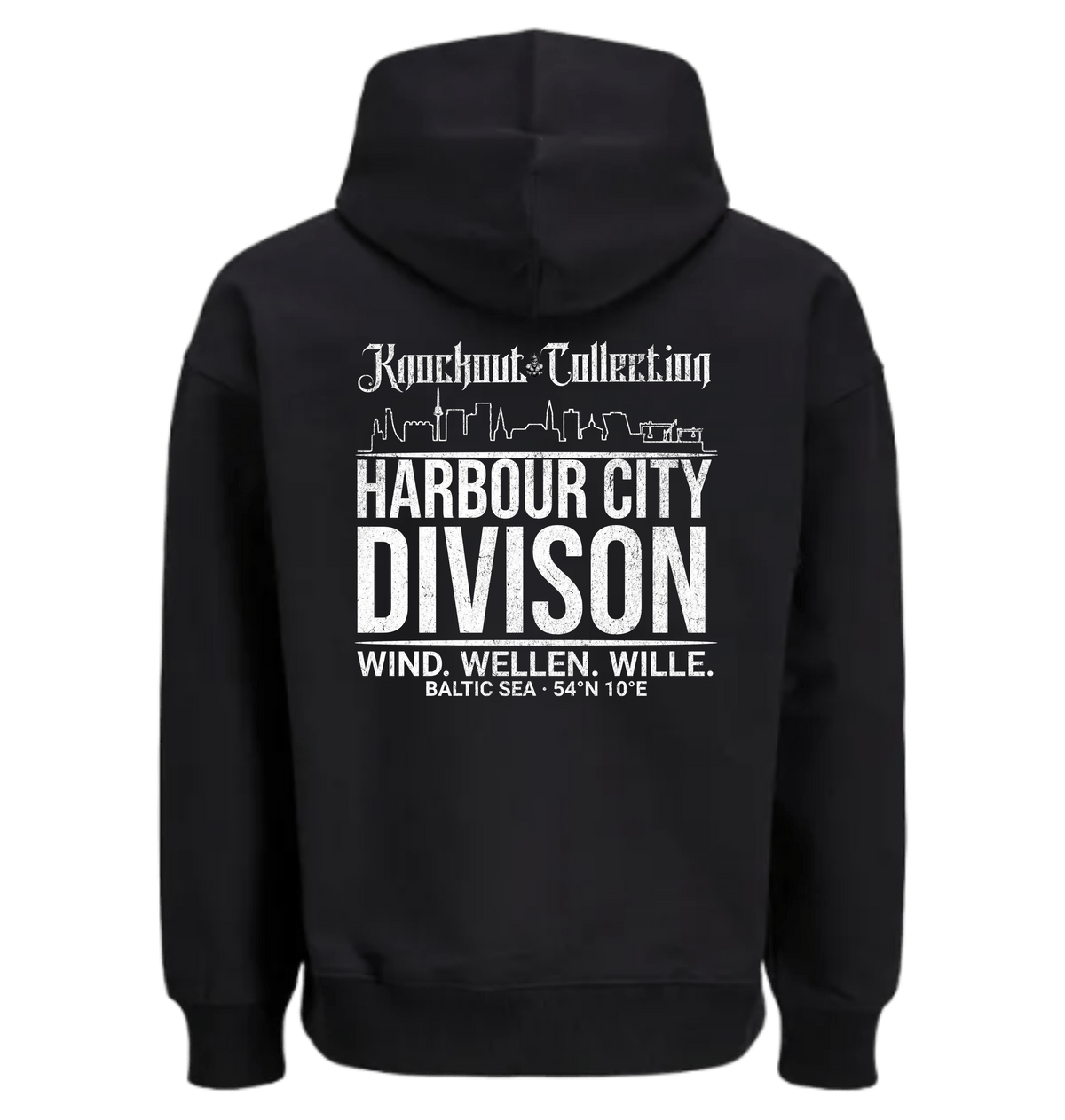 Black Printed Hoody Back