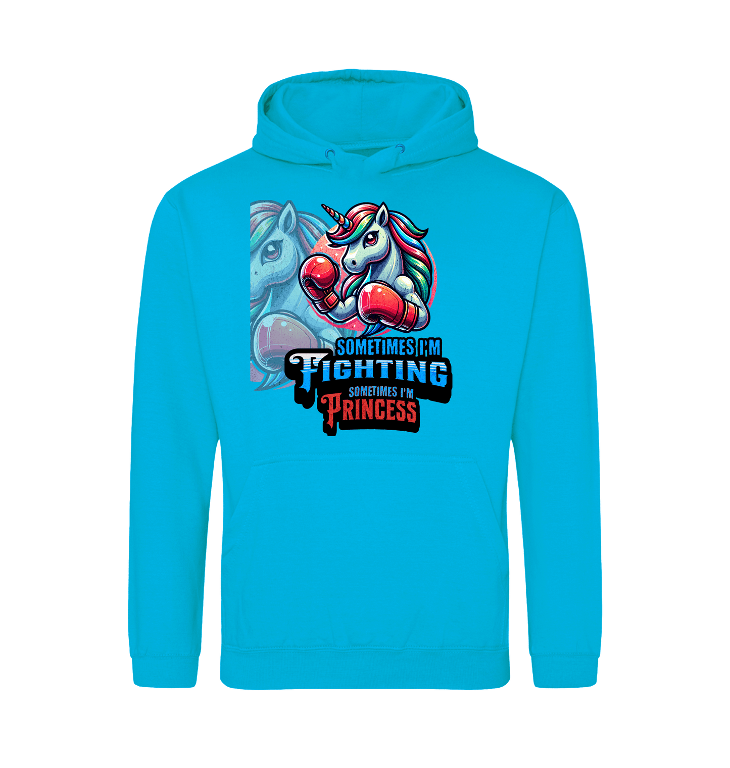 Hawaiian Blue Printed Hoody Front