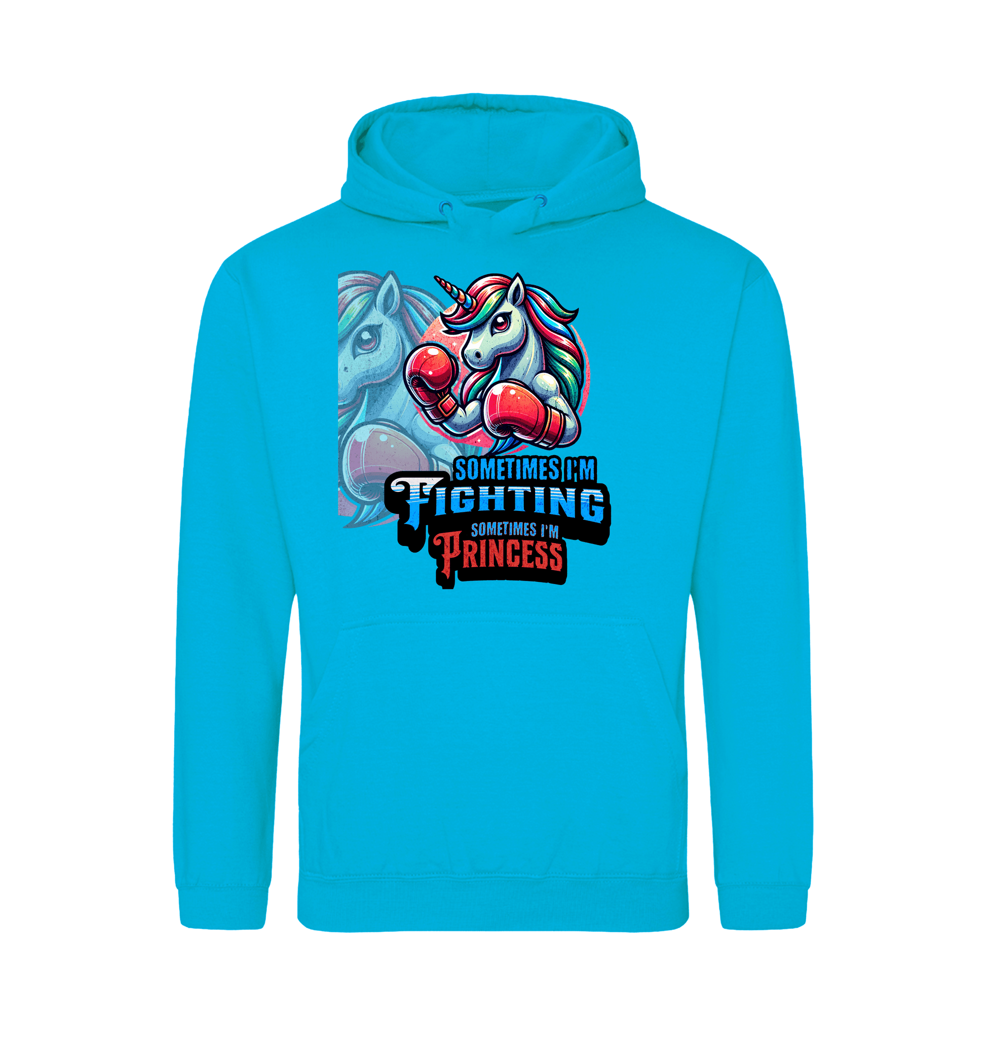 Hawaiian Blue Printed Hoody Front