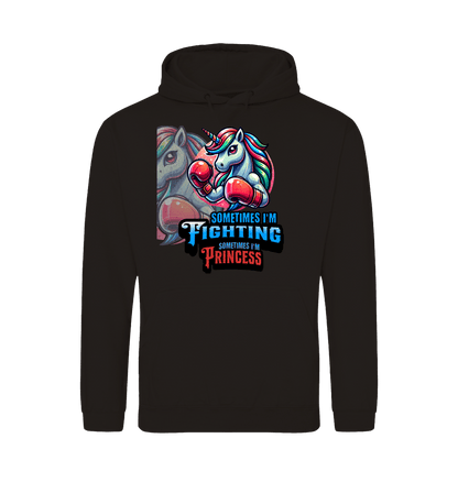 Deep Black Printed Hoody Front