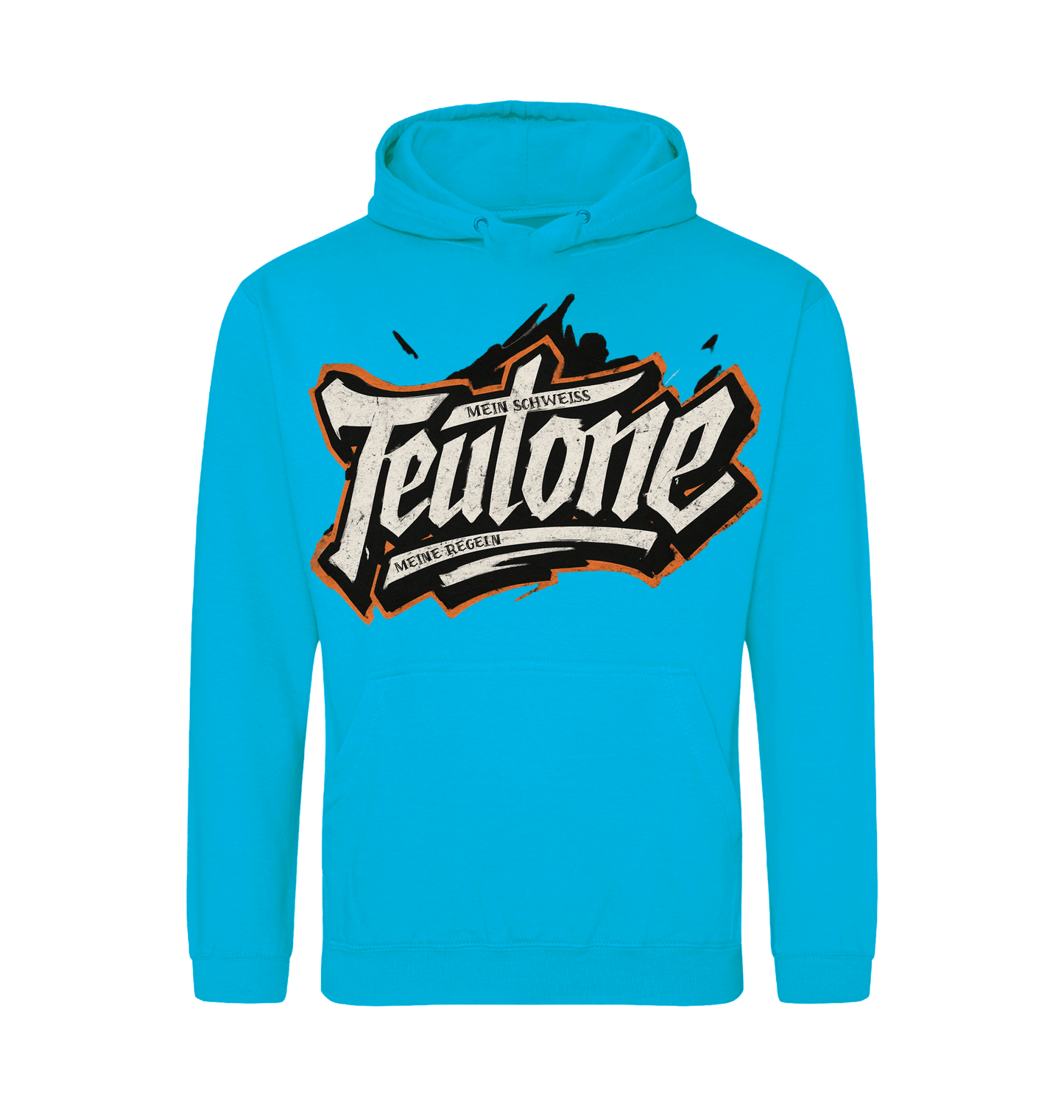 Hawaiian Blue Printed Hoody Front