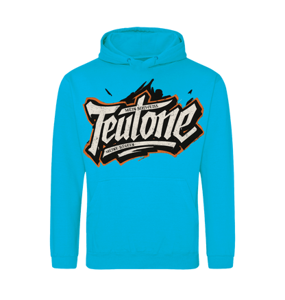 Hawaiian Blue Printed Hoody Front