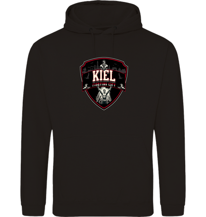 Deep Black Printed Hoody Front