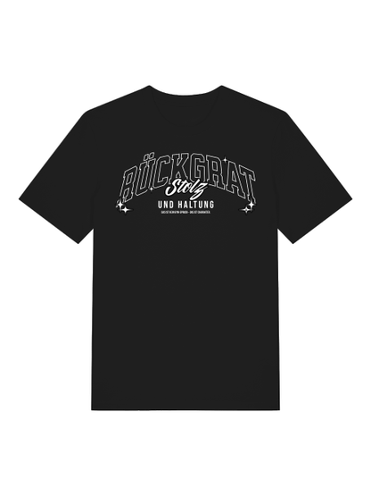 T-Shirt Classic Rückgrat Schwarz  100% Bio Baumwolle