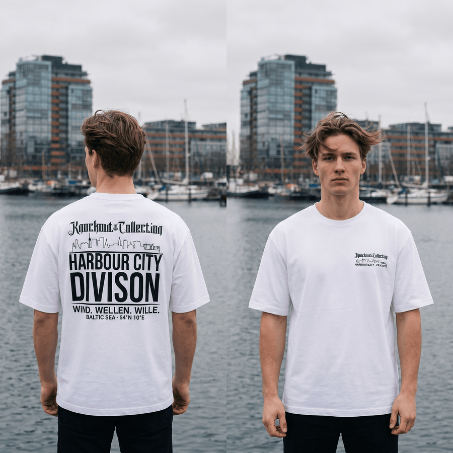 Heavy T-Shirt Harbour City Division Weiß Frontansicht Knockout Collection 54° Nord