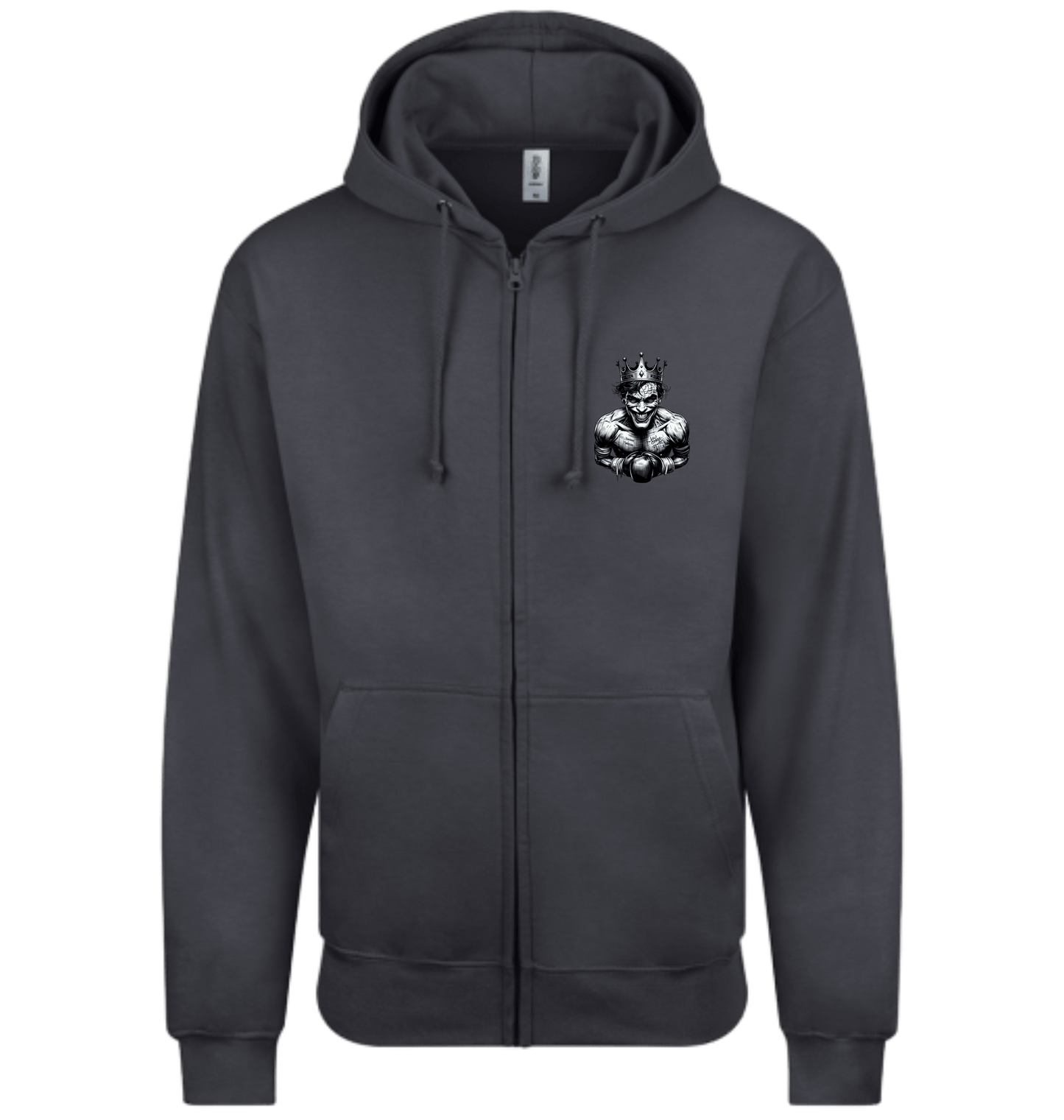 Solid Charcoal Zip hoody Front