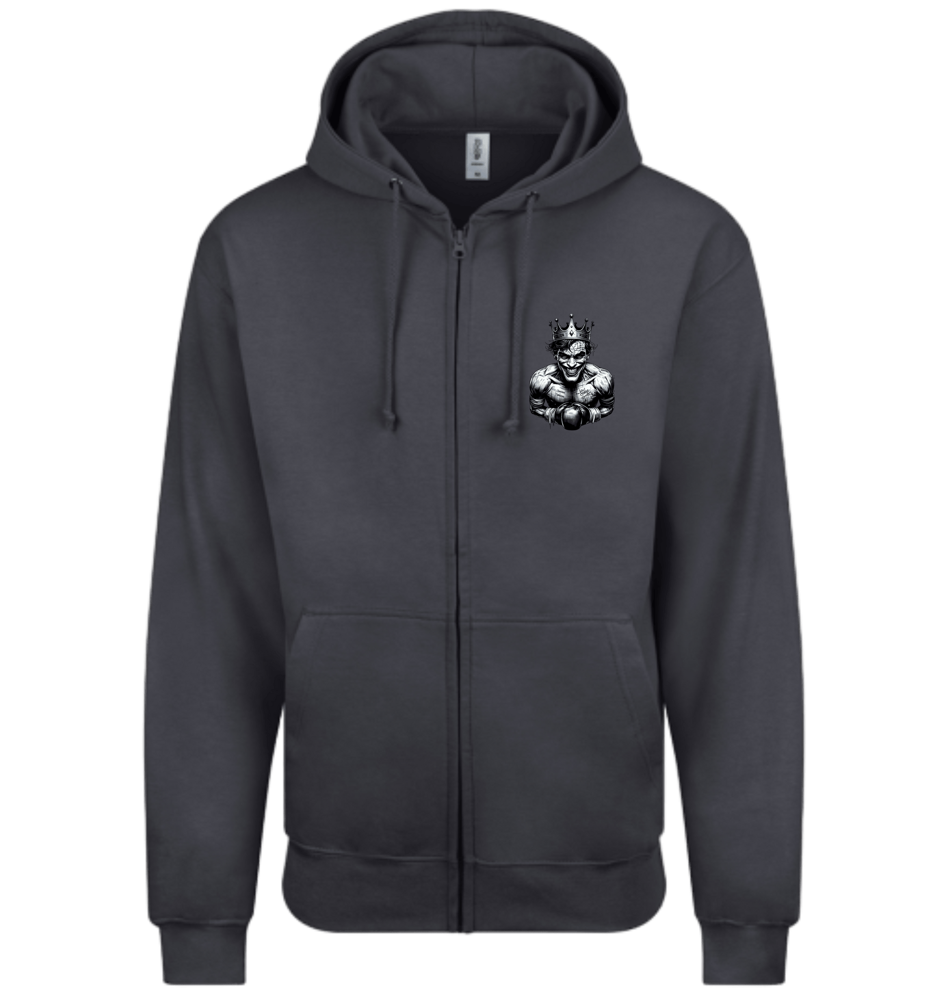Solid Charcoal Zip hoody Front