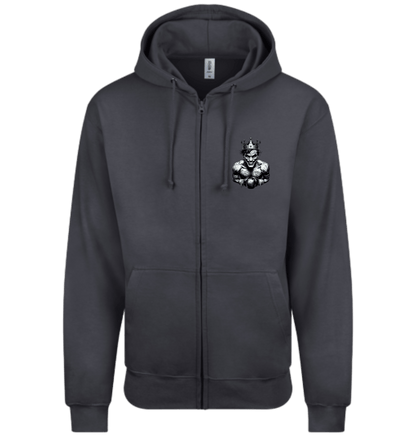 Solid Charcoal Zip hoody Front