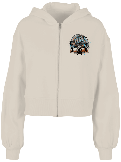 Ladies Short Oversized Zip Jacke Boxen | Skull