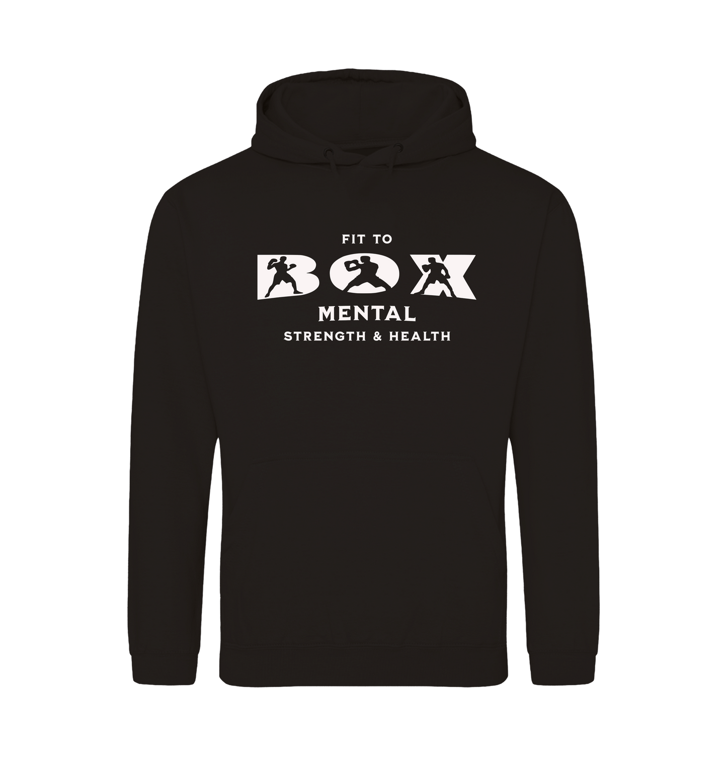 Deep Black Printed Hoody Front