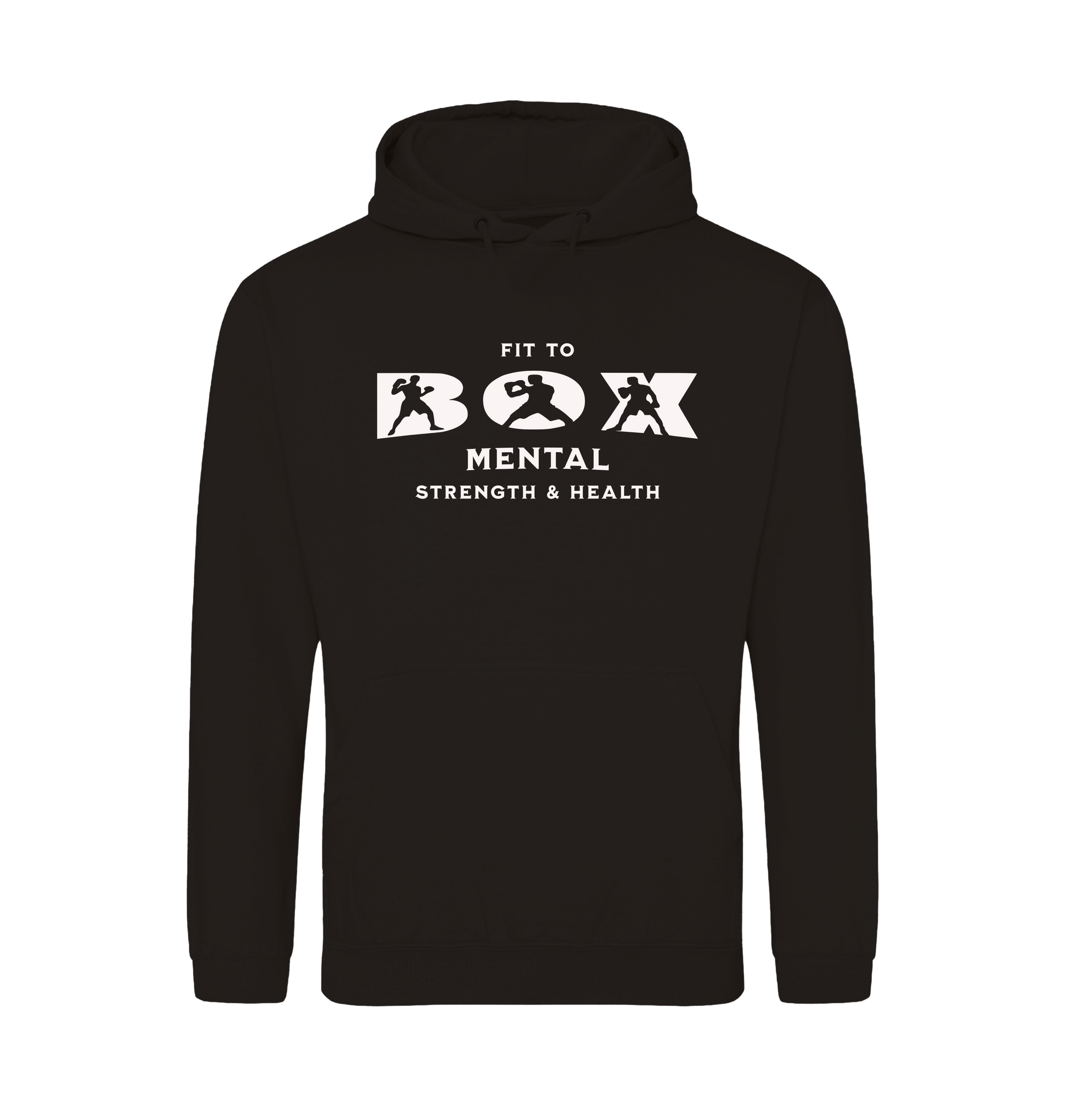 Deep Black Printed Hoody Front
