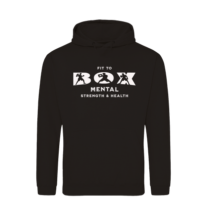 Deep Black Printed Hoody Front