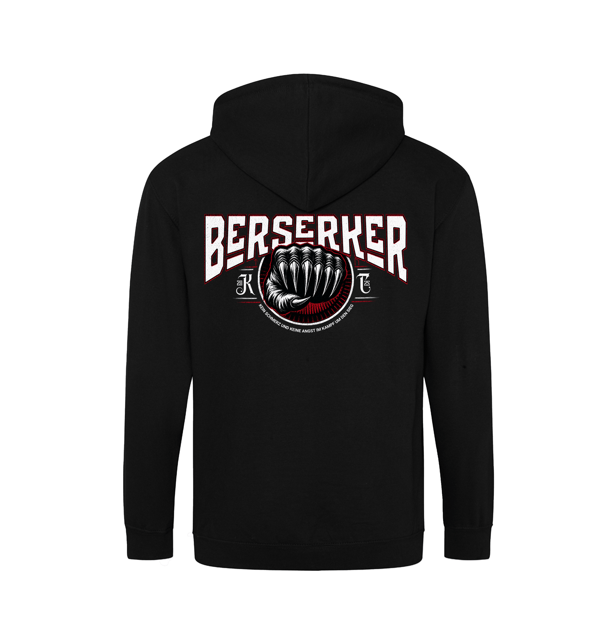 Deep Black Zip hoody Back