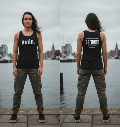 Tank Top Der Norden vergisst nicht Schwarzwasser Frontansicht Model Knockout Collection 54° Nord