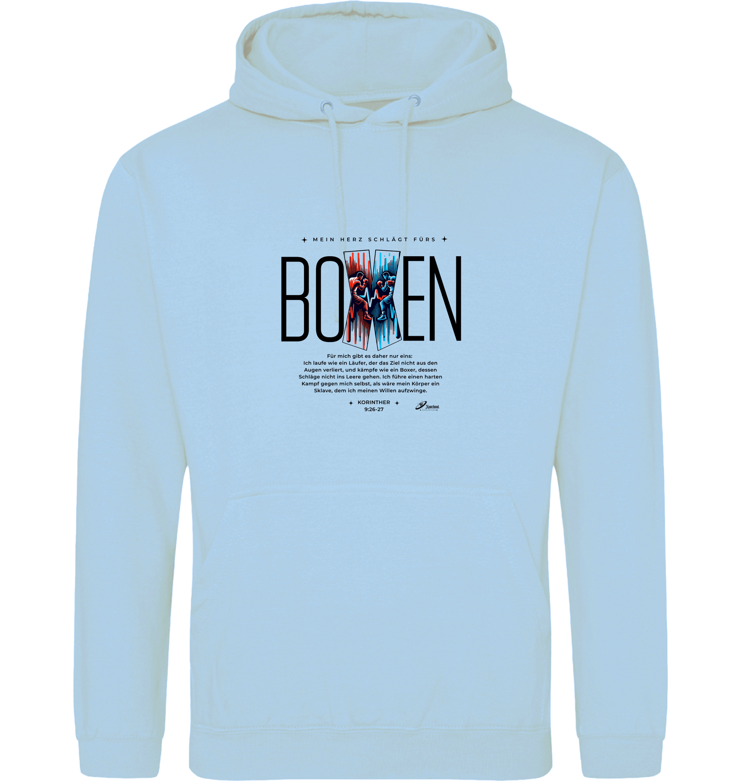 Ice Blue Printed Hoody Front