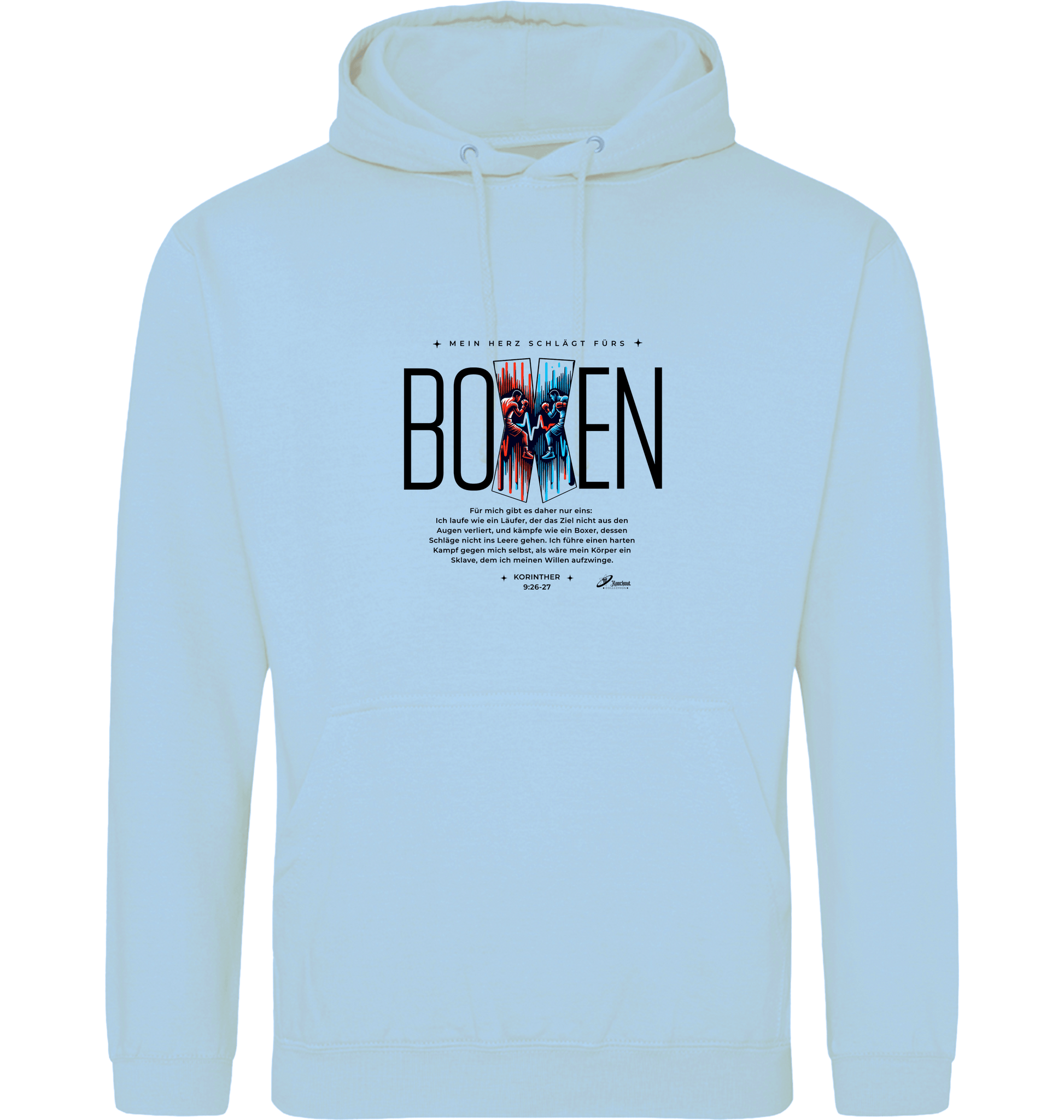 Ice Blue Printed Hoody Front