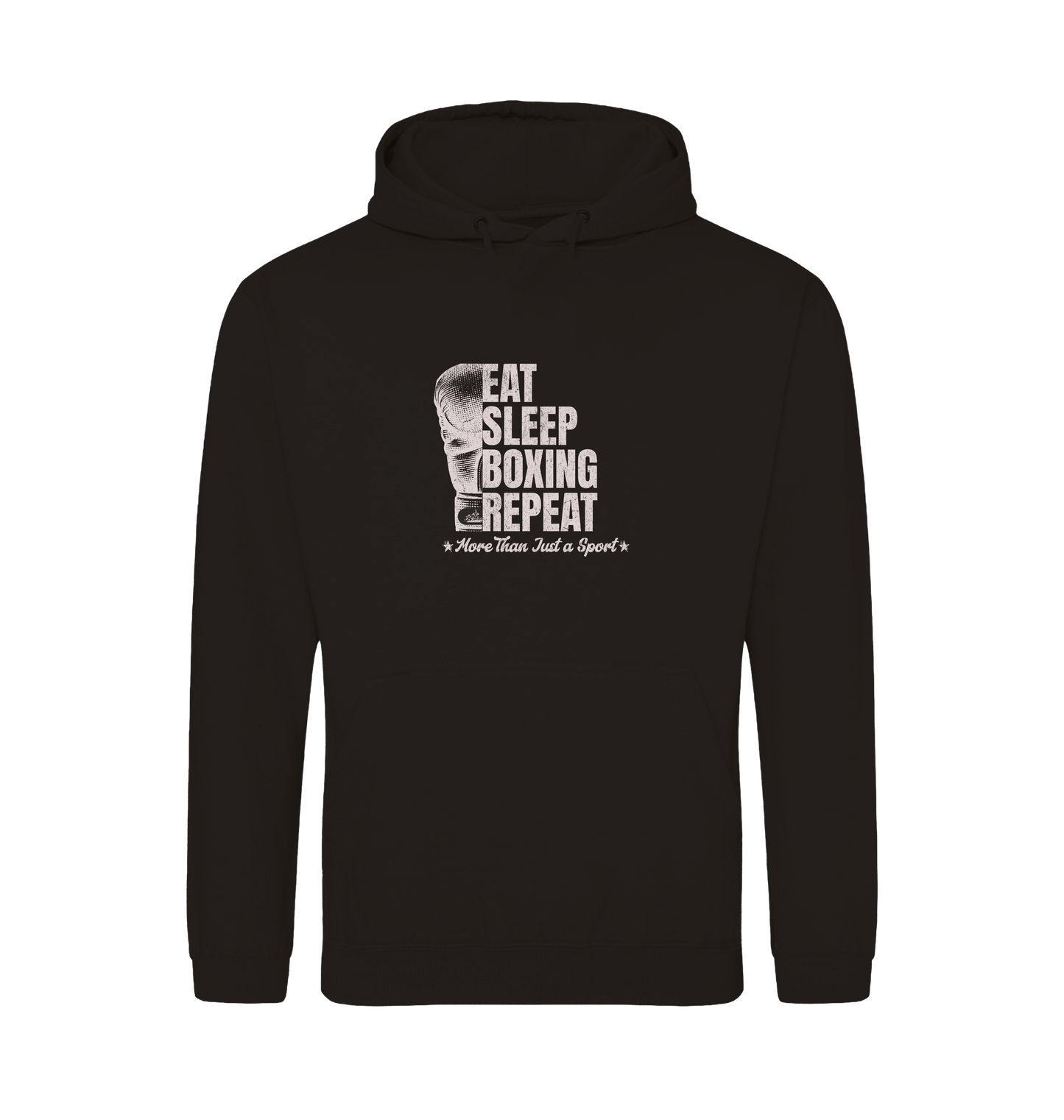 Deep Black Printed Hoody Front