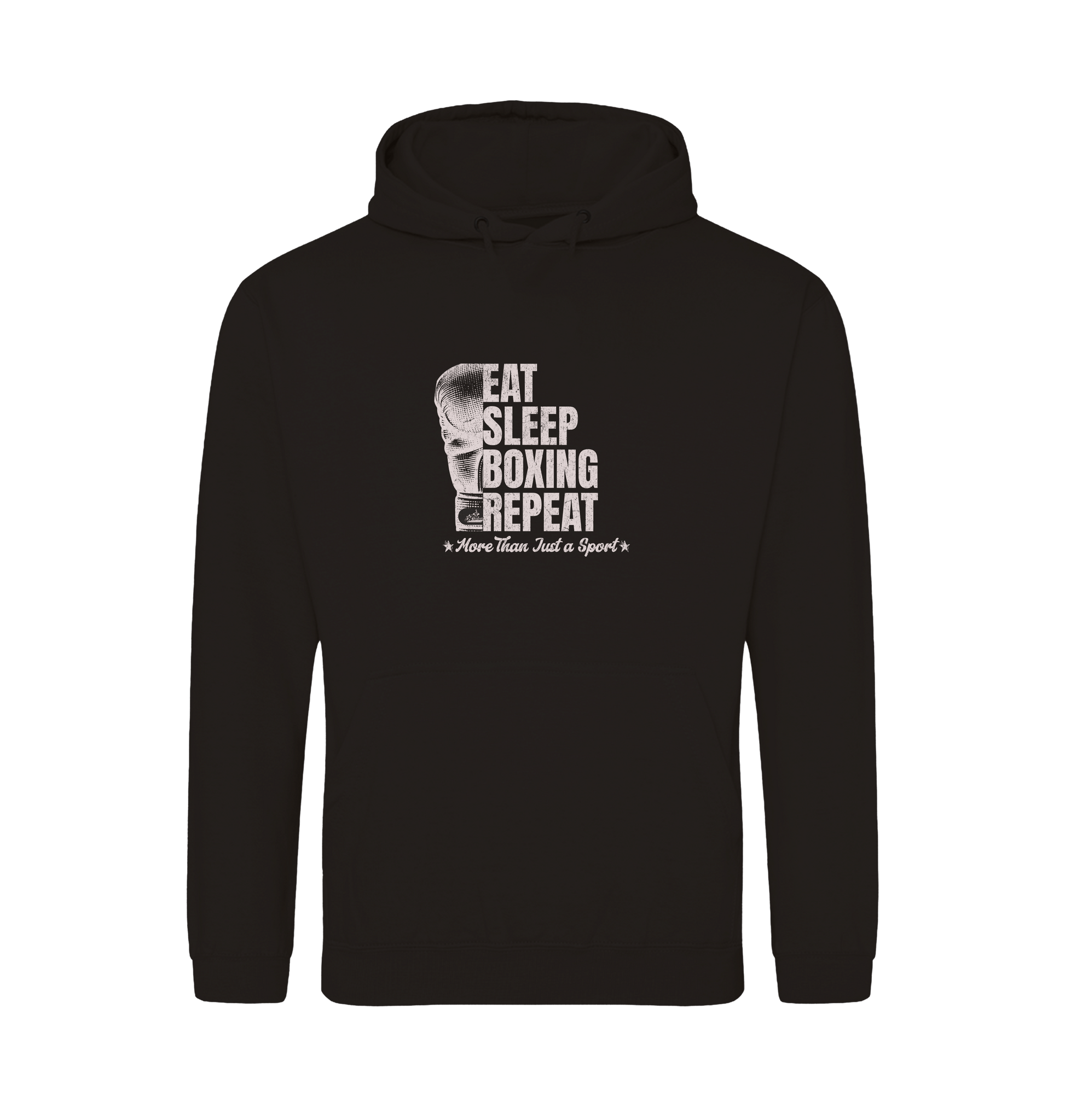 Deep Black Printed Hoody Front