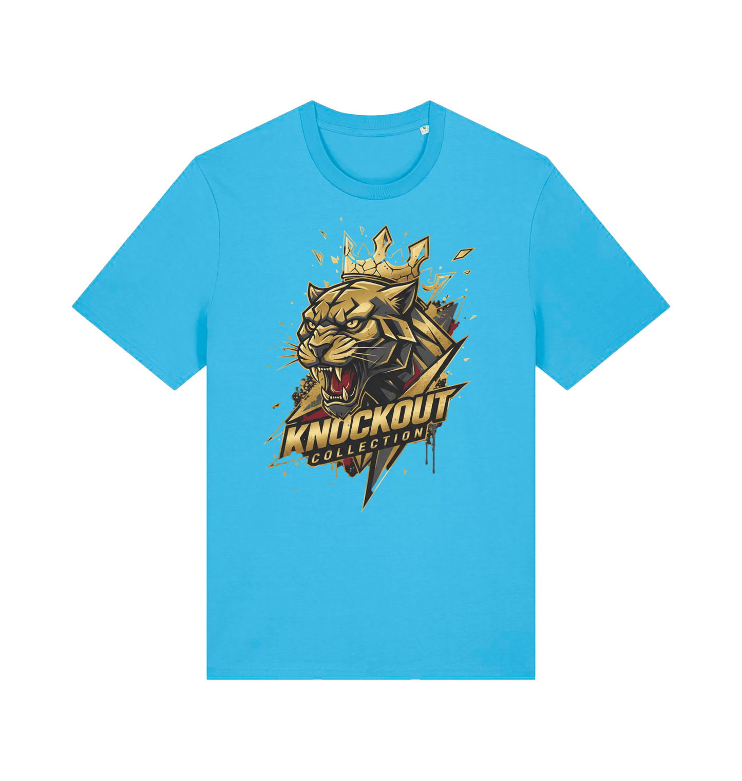 Aqua Blue Printed T-shirt Front