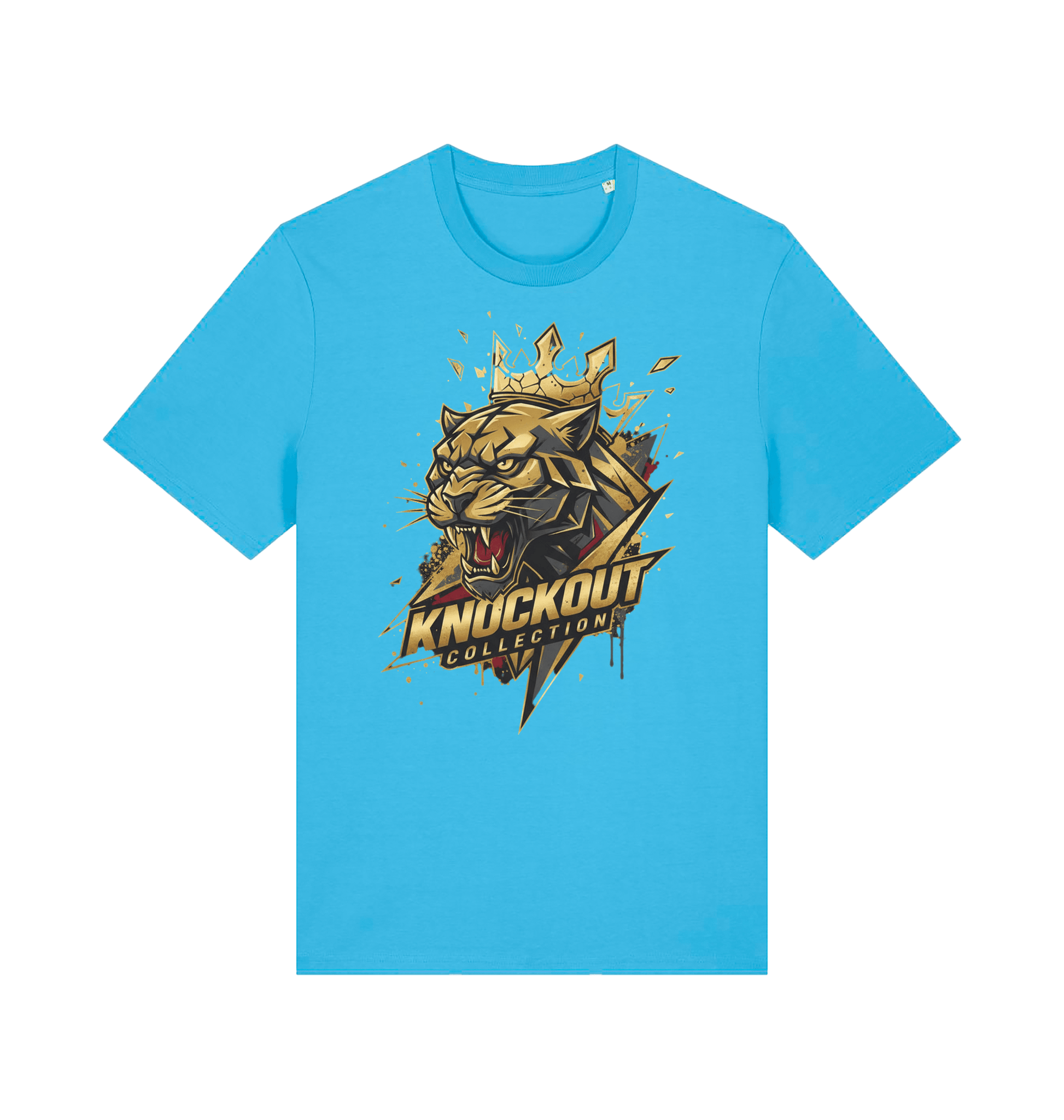 Aqua Blue Printed T-shirt Front
