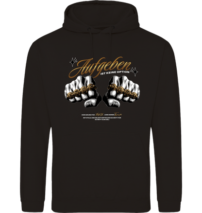 Deep Black Printed Hoody Front