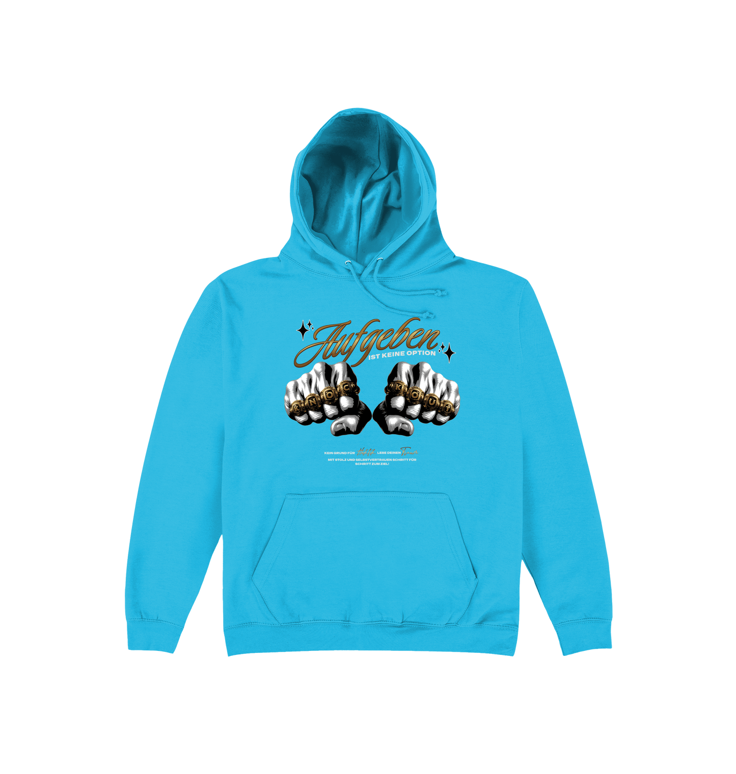 Hawaiian Blue Printed Hoody Front